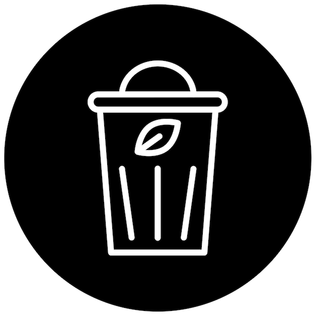 Diseño vectorial Estilo del icono de basura verde