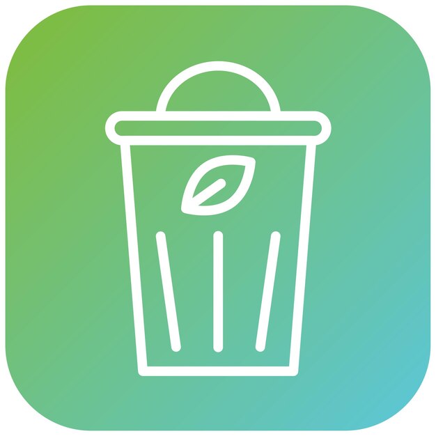 Diseño vectorial Estilo del icono de basura verde