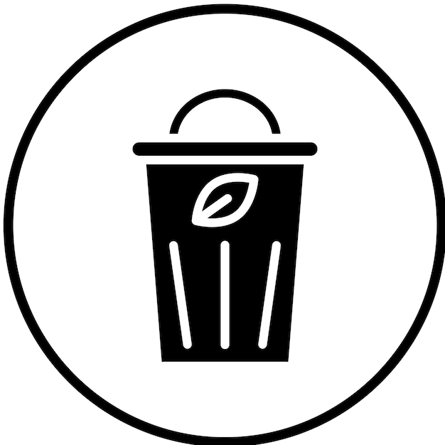Diseño vectorial Estilo del icono de basura verde