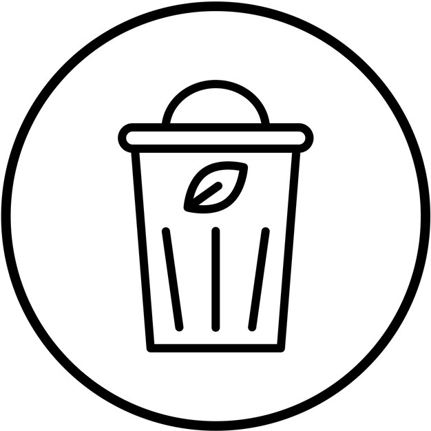 Diseño vectorial Estilo del icono de basura verde