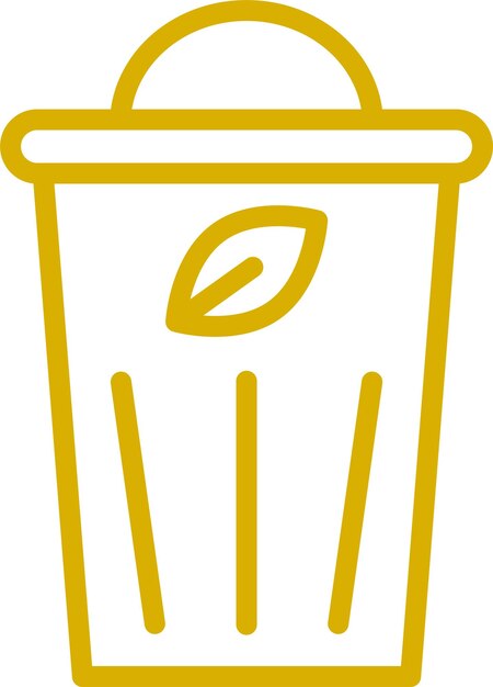 Diseño vectorial Estilo del icono de basura verde