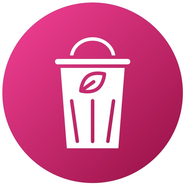 Diseño vectorial Estilo del icono de basura verde