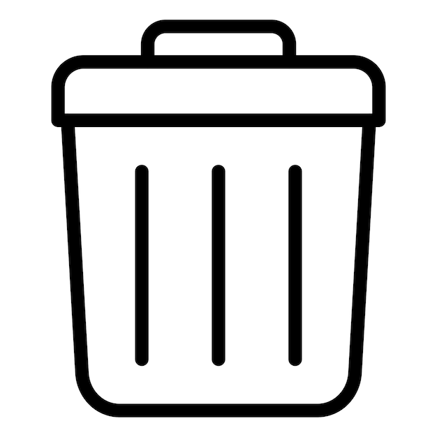 Diseño vectorial del estilo del icono de la basura