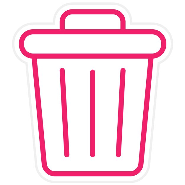 Diseño vectorial Estilo del icono de la basura