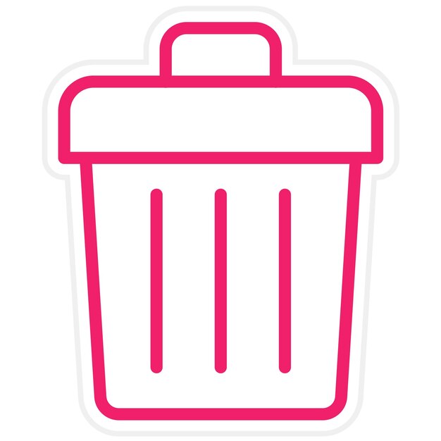 Diseño vectorial Estilo del icono de la basura