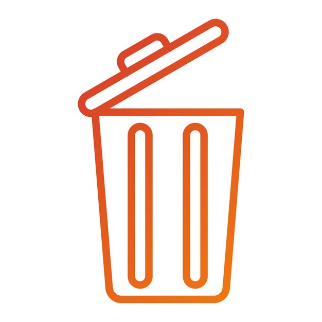 Diseño vectorial Estilo del icono de la basura
