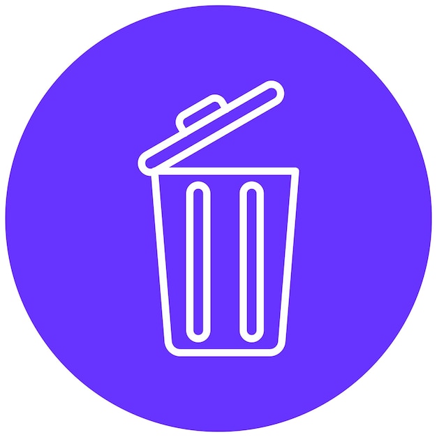 Diseño vectorial Estilo del icono de la basura