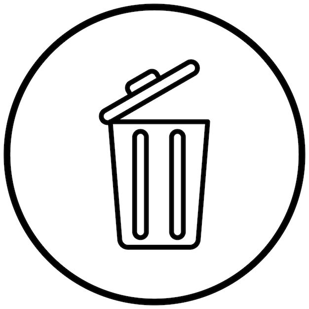 Diseño vectorial Estilo del icono de la basura