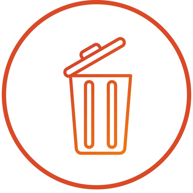 Diseño vectorial Estilo del icono de la basura