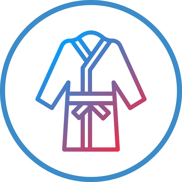 Diseño vectorial del estilo del icono de la bata de baño