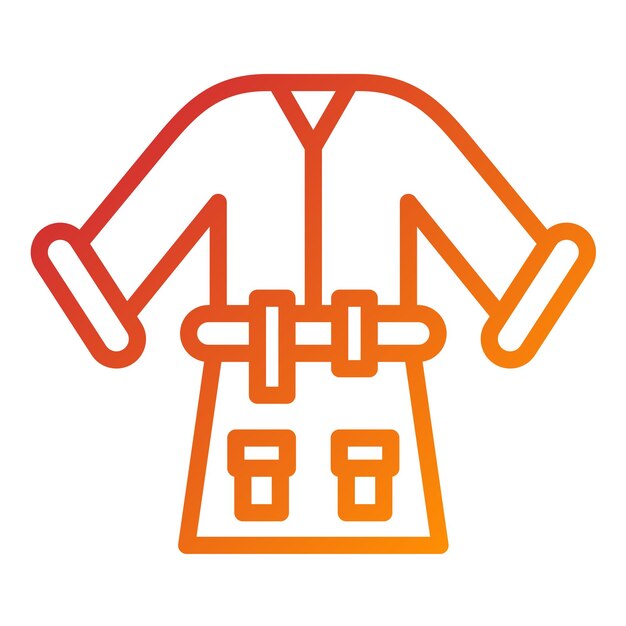 Diseño vectorial del estilo del icono de la bata de baño