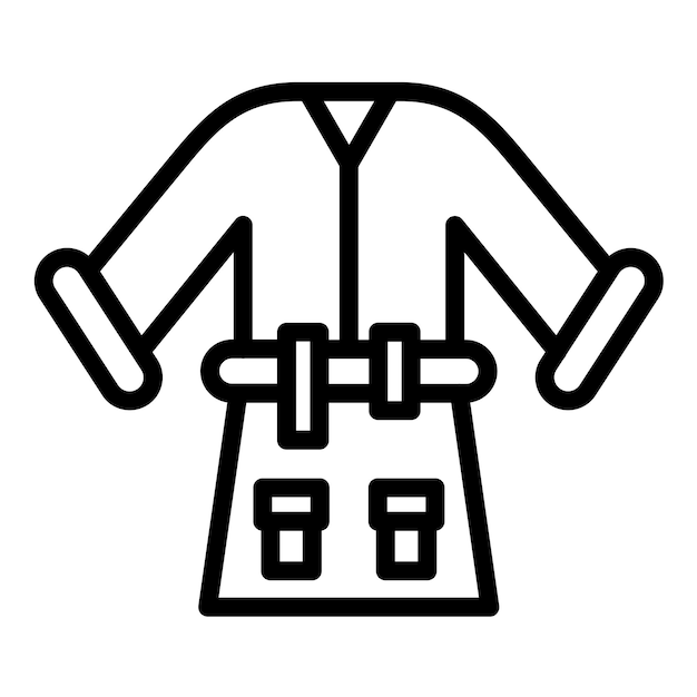 Diseño vectorial del estilo del icono de la bata de baño