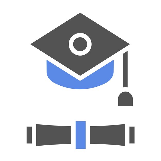 Diseño vectorial Estilo del icono de la bata de graduación