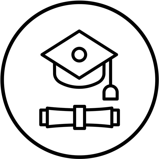 Diseño vectorial Estilo del icono de la bata de graduación