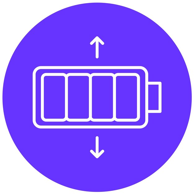 Diseño vectorial Estilo del icono de la batería grande