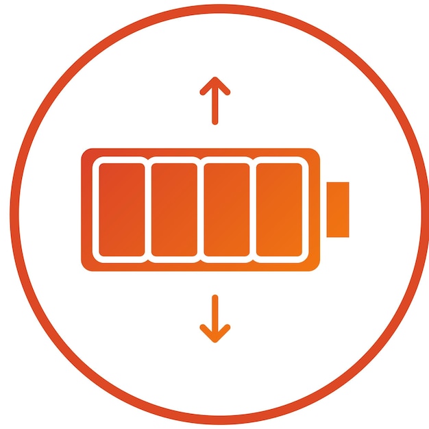 Diseño vectorial Estilo del icono de la batería grande