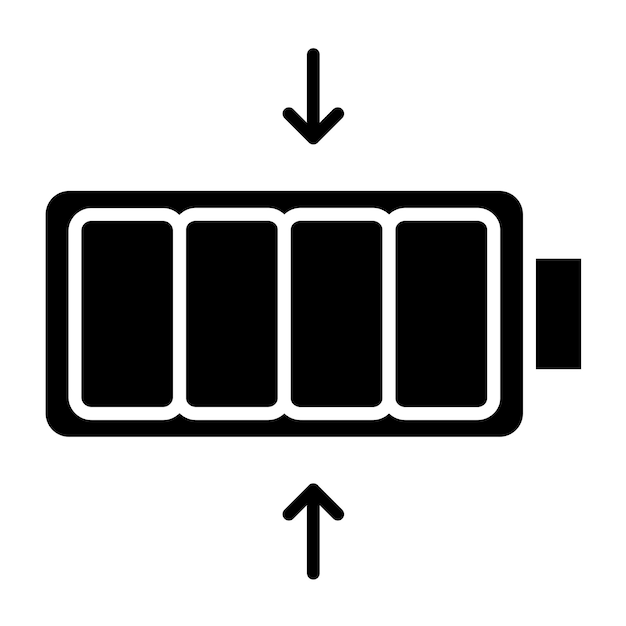 Diseño vectorial Estilo del icono de la batería pequeña
