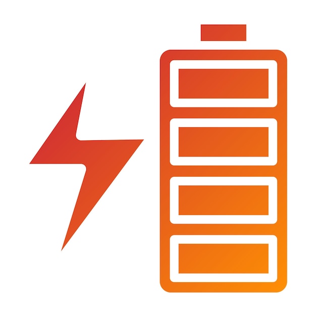 Diseño vectorial del estilo del icono de la batería de respaldo