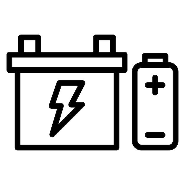 Diseño vectorial Estilo del icono de las baterías adicionales