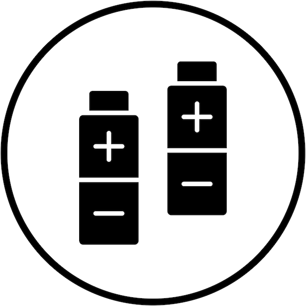 Diseño vectorial Estilo del icono de las baterías adicionales