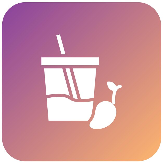 Diseño vectorial Estilo del icono del batido de mango