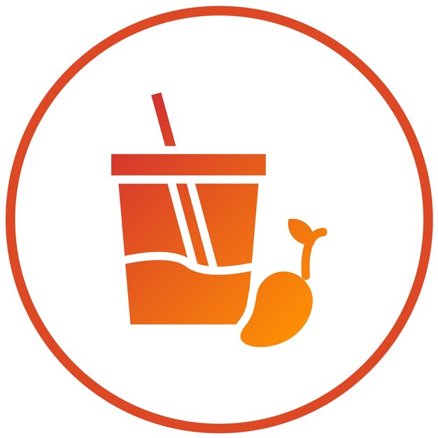 Diseño vectorial Estilo del icono del batido de mango