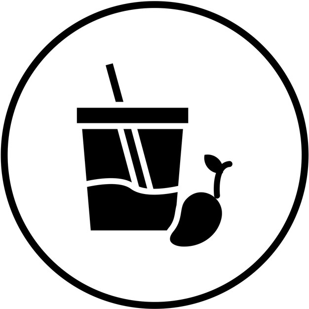 Diseño vectorial Estilo del icono del batido de mango