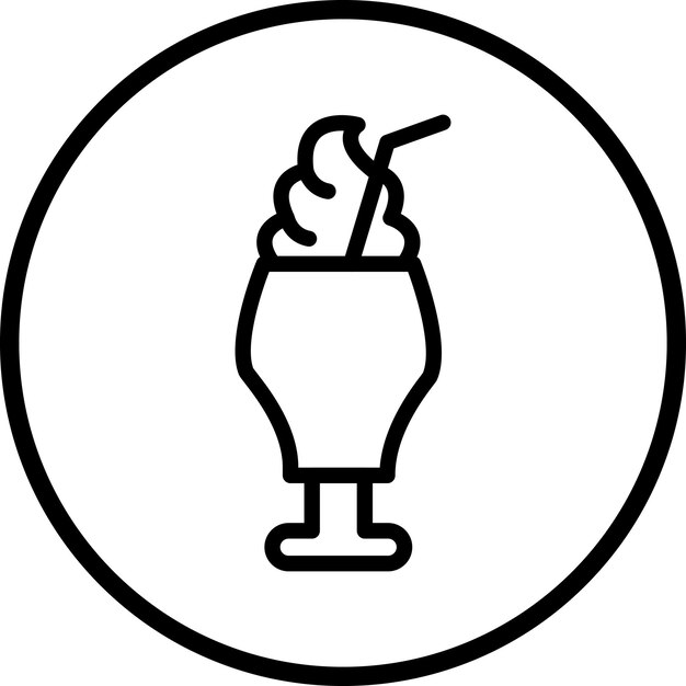 Diseño vectorial del estilo del icono del batido