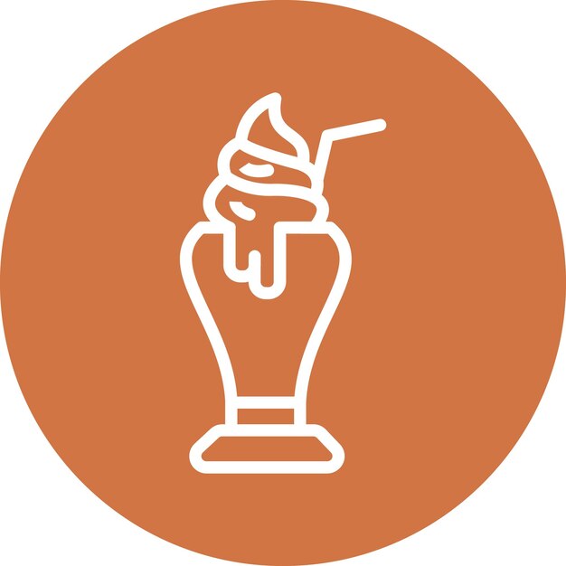 Diseño vectorial del estilo del icono del batido