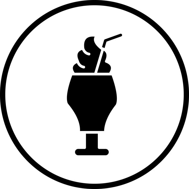 Diseño vectorial del estilo del icono del batido
