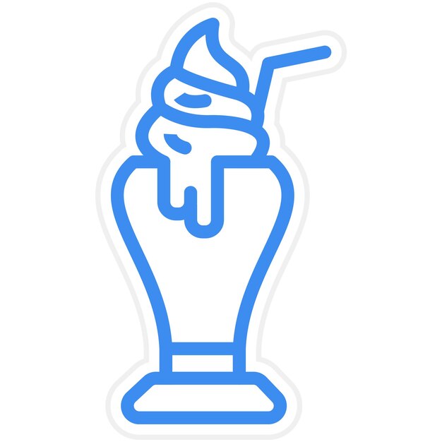 Diseño vectorial del estilo del icono del batido