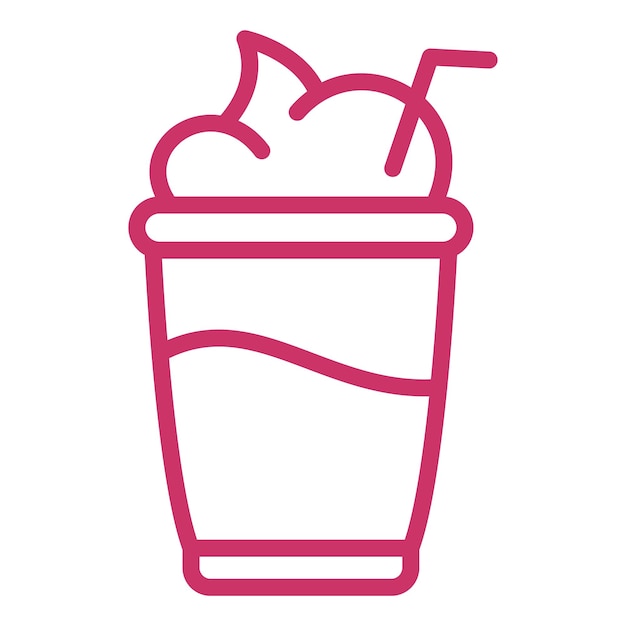 Diseño vectorial del estilo del icono del batido