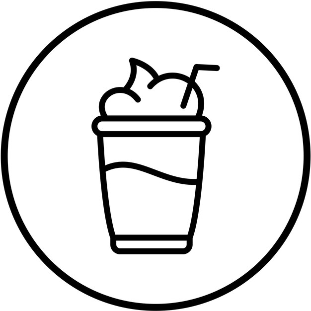 Diseño vectorial del estilo del icono del batido