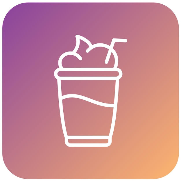 Diseño vectorial del estilo del icono del batido