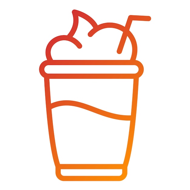 Diseño vectorial del estilo del icono del batido