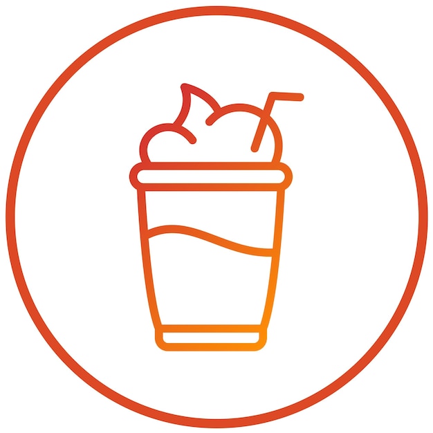 Diseño vectorial del estilo del icono del batido