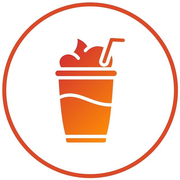 Diseño vectorial del estilo del icono del batido