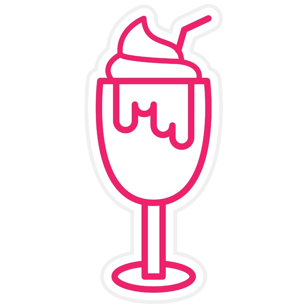 Diseño vectorial Estilo del icono del batido