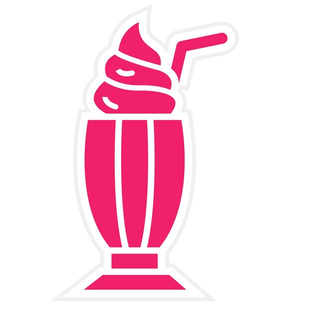 Diseño vectorial del estilo del icono del batido