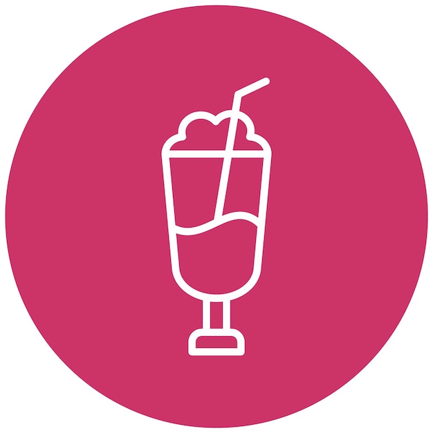Diseño vectorial del estilo del icono del batido