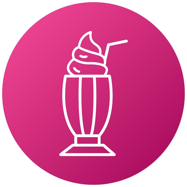 Diseño vectorial del estilo del icono del batido