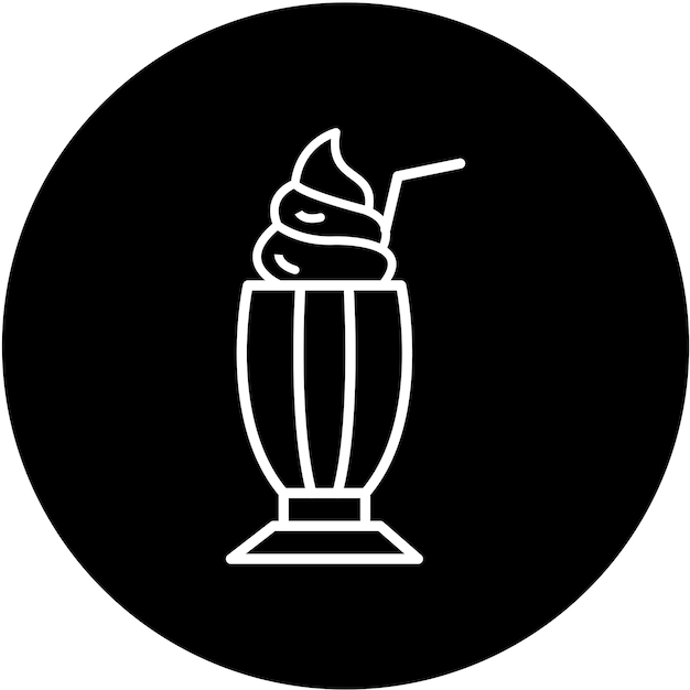 Diseño vectorial del estilo del icono del batido