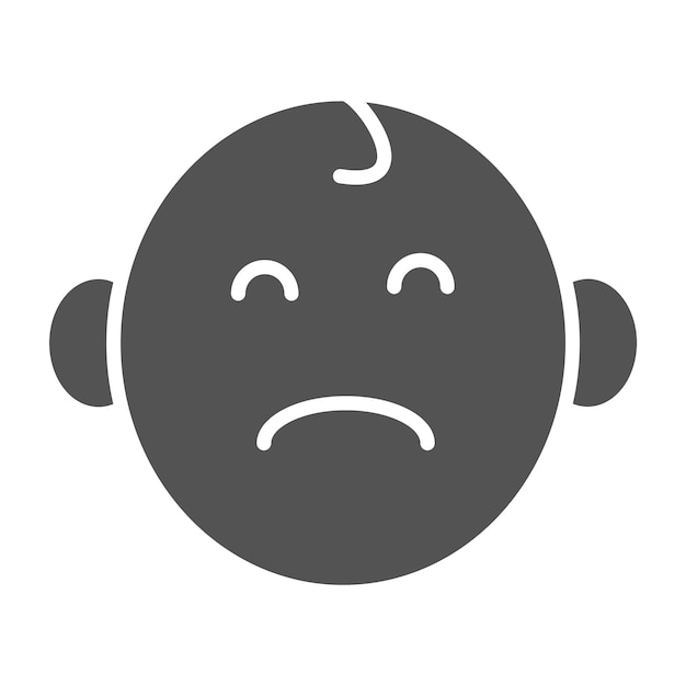 Diseño vectorial Estilo de icono de bebé triste