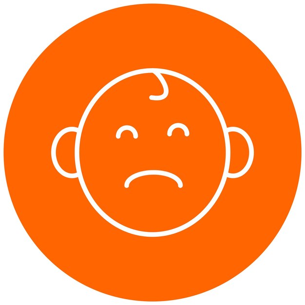 Diseño vectorial Estilo de icono de bebé triste