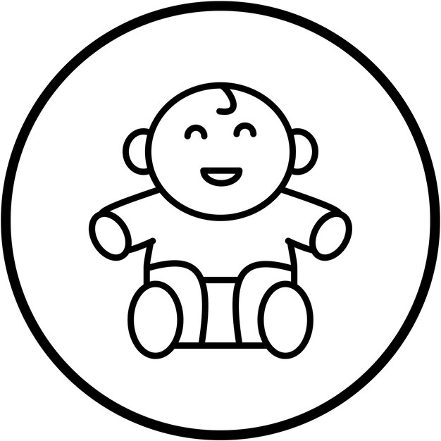 Diseño vectorial de estilo de icono de bebé