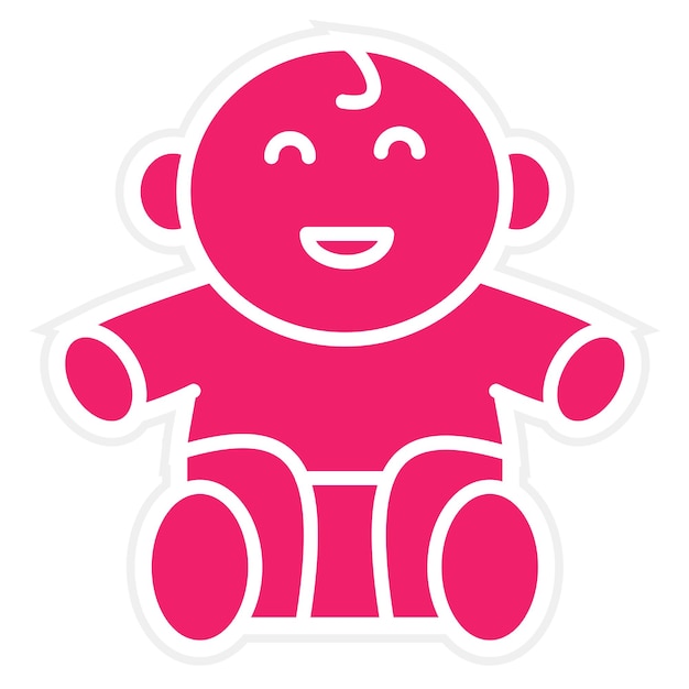 Diseño vectorial de estilo de icono de bebé