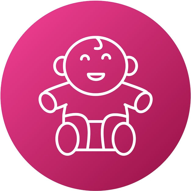 Diseño vectorial de estilo de icono de bebé