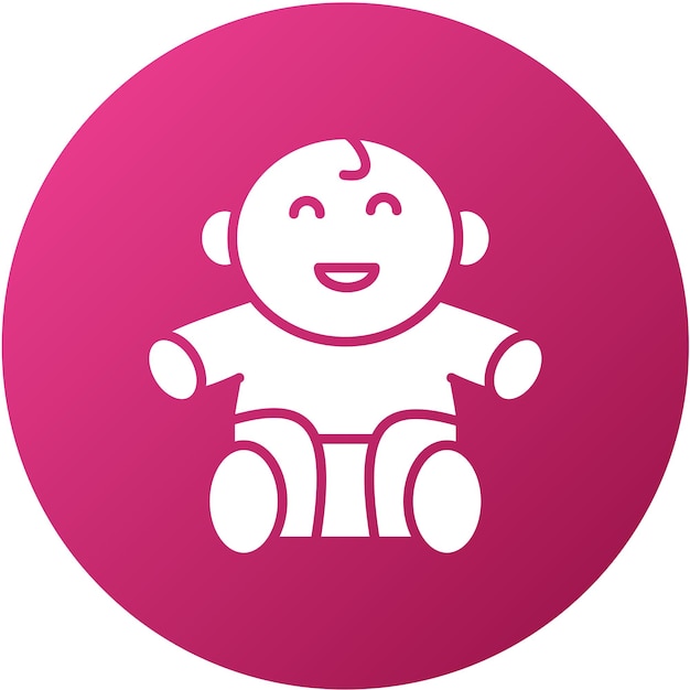 Diseño vectorial de estilo de icono de bebé