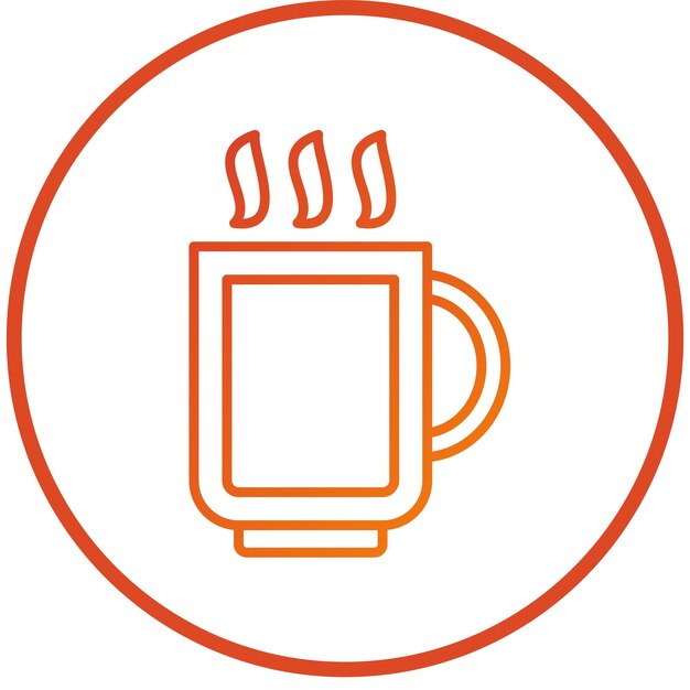 Diseño vectorial del estilo del icono de la bebida caliente