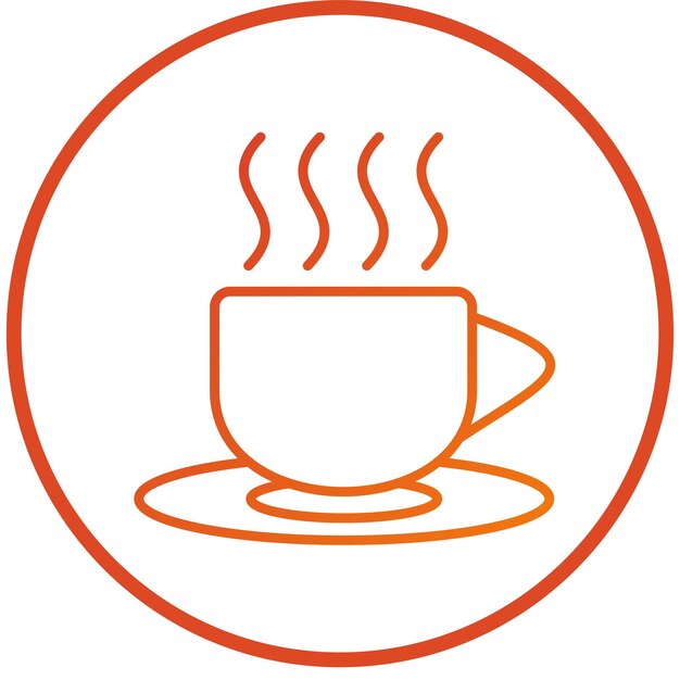 Diseño vectorial del estilo del icono de la bebida caliente